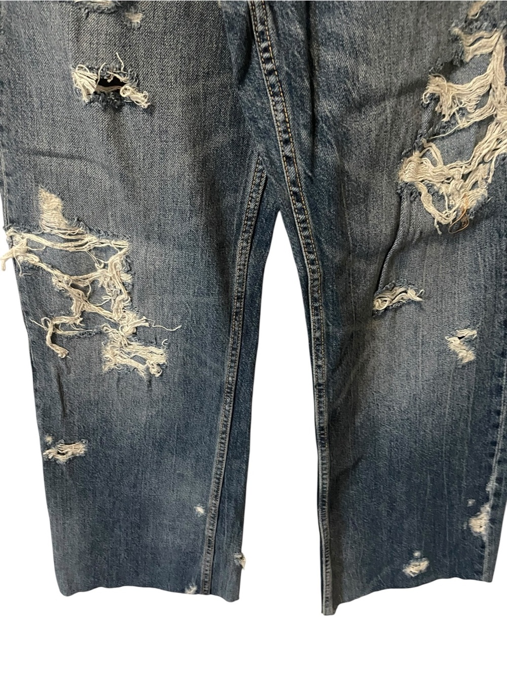 Zara Distressed Wide-Leg Blue Jeans Size 2 - Picture 8 of 8
